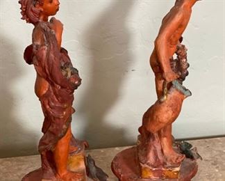 *Original* 2pc Susi Singer Ceramics Girl & Boy Pair Terracotta	20.5x8x8in	HxWxD
