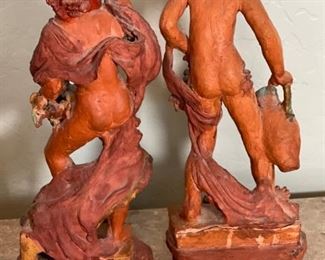 *Original* 2pc Susi Singer Ceramics Girl & Boy Pair Terracotta	20.5x8x8in	HxWxD
