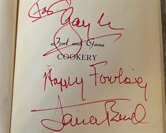 *Signed* James Beard Fowl & Game Cookery 1st Edition Book	8.25x5.25in	
