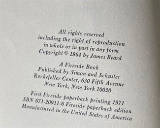 *Signed* James Beard Delights & Prejudices 1st Edition Book Paperback	9.25x5.35	
