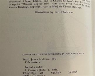 *Signed* James Beard Beard’s New Fish Cookery 1976 Edition Book	8.5x6in	
