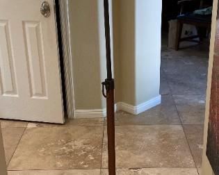 Leather Wrapped Bronze Telescoping Floor Lamp	62in H x 20in Diameter	
