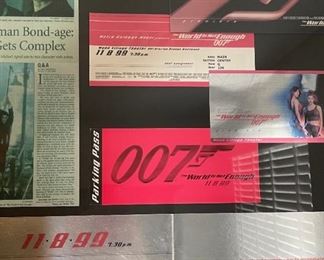 Bond 007 World Is Not Enough Framed Premier ticket Montage	29.75x32in	
