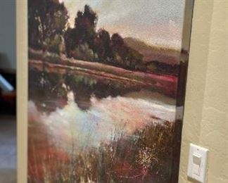 Carlos A Lopez Morning Reflections Textured Painting	60x43.5in	
