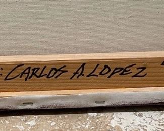 Carlos A Lopez Morning Reflections Textured Painting	60x43.5in	
