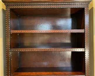 Leather Wrapped Nailhead Bookshelf/Cabinet	93x56x16.5in	HxWxD
