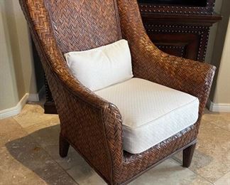 #1 Rattan wingback chair	42x33x29in	HxWxD
