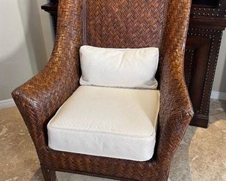 #1 Rattan wingback chair	42x33x29in	HxWxD
