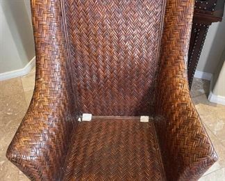 #1 Rattan wingback chair	42x33x29in	HxWxD
