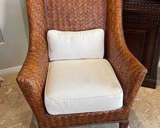 #2 Rattan wingback chair	42x33x29in	HxWxD
