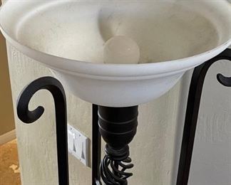 Heavy Wrought Iron Torchiere Floor Lamp	67in H x 17 x 17	HxWxD

