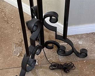 Heavy Wrought Iron Torchiere Floor Lamp	67in H x 17 x 17	HxWxD
