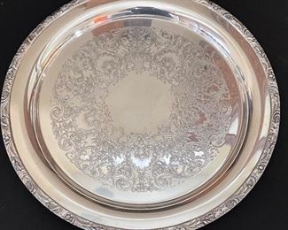Wilcox Silverplate Serving Tray	1in H x 15.25in Diameter	
