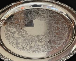 Wilcox Silverplate Serving Tray	1in H x 15.25in Diameter	
