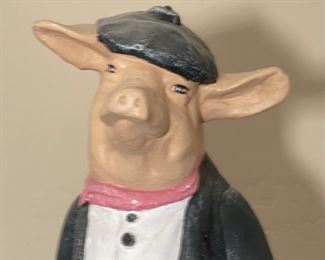 Ceramic French Pastry Chef Pig With Chalkboard	22.5x9x6.5in	HxWxD
