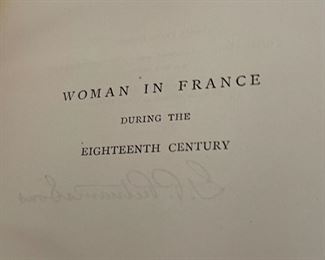 Antique 2 Volume Woman in France During The Eighteenth Century Kavanagh Vol 1&2	10.25x7.25	
