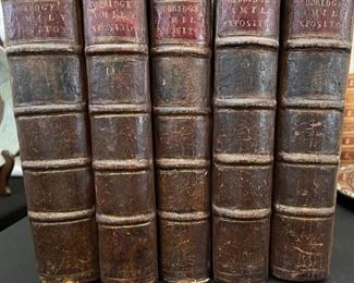 New Testament Set of 4 Doddridge Family Expositor Books 18th century	10.5x8.5in	
