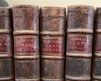 New Testament Set of 4 Doddridge Family Expositor Books 18th century	10.5x8.5in	
