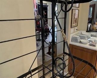 French Bakers Rack Scroll Iron & Brass	84x48x16.5in	HxWxD

