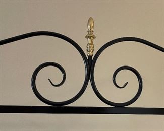 French Bakers Rack Scroll Iron & Brass	84x48x16.5in	HxWxD
