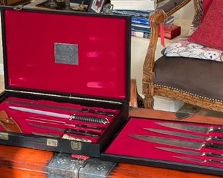 J.A. Henckels American Bicentennial 1976 Limited edition commemorative knife set  JA	3x19.75x13.25in	HxWxD
