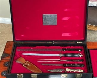 J.A. Henckels American Bicentennial 1976 Limited edition commemorative knife set  JA	3x19.75x13.25in	HxWxD

