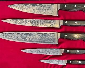 J.A. Henckels American Bicentennial 1976 Limited edition commemorative knife set  JA	3x19.75x13.25in	HxWxD
