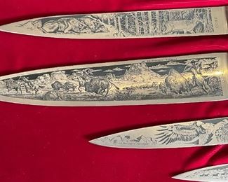 J.A. Henckels American Bicentennial 1976 Limited edition commemorative knife set  JA	3x19.75x13.25in	HxWxD
