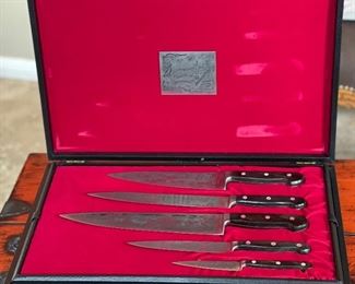 J.A. Henckels American Bicentennial 1976 Limited edition commemorative knife set  JA	3x19.75x13.25in	HxWxD

