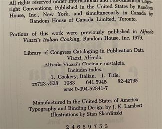 *Signed* Alfredo Viazzi Cucina e Nostalgia 1st Edition Book	9.5x6.75in	
