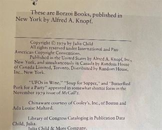 *Signed* Julia Child & More Company 1st Edition Book	11.25x9in	
