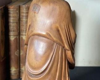 Hand Carved Asian Wood Sculpture Figure	14.5x6x4in	
