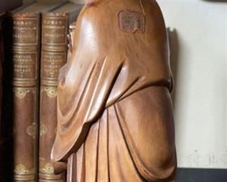 Hand Carved Asian Wood Sculpture Figure	14.5x6x4in	
