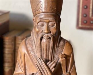 Hand Carved Asian Wood Sculpture Figure	14.5x6x4in	
