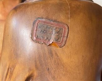 Hand Carved Asian Wood Sculpture Figure	14.5x6x4in	
