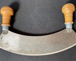 Vintage Peugeot Mezzaluna Chopper Rocker Herb Knife	10in. Blade	
