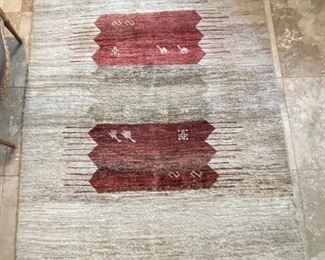 Heavy Wool Hand Knotted Moroccan Rug	95x67in	
