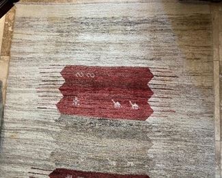 Heavy Wool Hand Knotted Moroccan Rug	95x67in	
