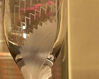 6pc Lalique France Angel Champagne Flutes Wine Glasses ANGE	8in H x 2.75in diameter at top	
