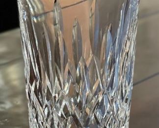 4pc Waterford Crystal  Lismore 12 Oz Flat Tumblers Rounded Glasses	5in H x 3 1/8” Diameter at top	
