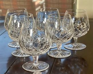 6pc Waterford Crystal Lismore 12 Oz Brandy Glasses  Snifter	5in H x 2.75in Diameter at top	
