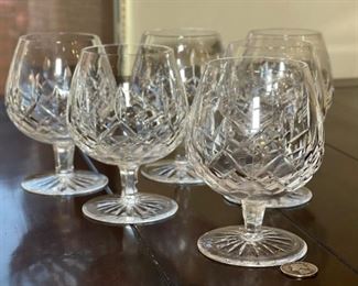 6pc Waterford Crystal Lismore 12 Oz Brandy Glasses  Snifter	5in H x 2.75in Diameter at top	
