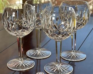 4pc Waterford Crystal Lismore Oversize Ballon Wine Glasses	7 3/4” H x 3.25in Diameter at top	
