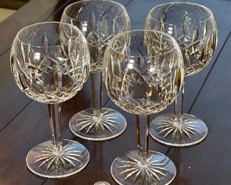 4pc Waterford Crystal Lismore Oversize Ballon Wine Glasses	7 3/4” H x 3.25in Diameter at top	

