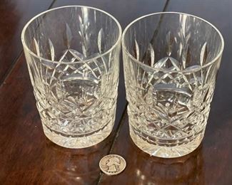 2pc Waterford Crystal Lismore Double Old Fashioned Glasses	4.25in H x 3.5in Diameter at top	
