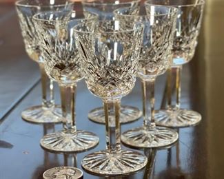 6pc Waterford Crystal Lismore Cordial Glasses	3 3/8in H x 1 5/8in diameter at top	
