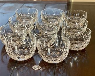 11pc Waterford Crystal  Lismore 4in Bowls	2 3/8in H x 4in Diameter at top	
