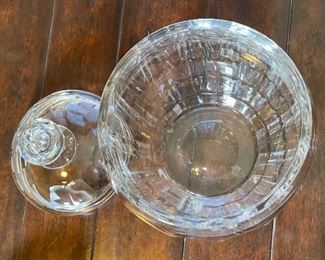 *Signed* Heavy Crystal Lidded Jar 13.5in H x 8in diameter at opening	
