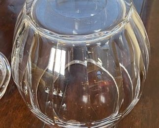 *Signed* Heavy Crystal Lidded Jar 13.5in H x 8in diameter at opening	
