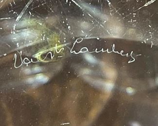 *Signed* Heavy Crystal Lidded Jar 13.5in H x 8in diameter at opening	
